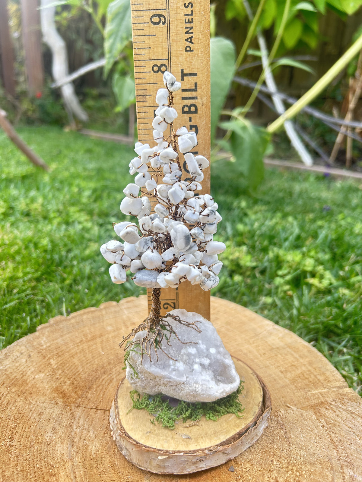 "Howie" Wintery fur tree with howlite chip beads