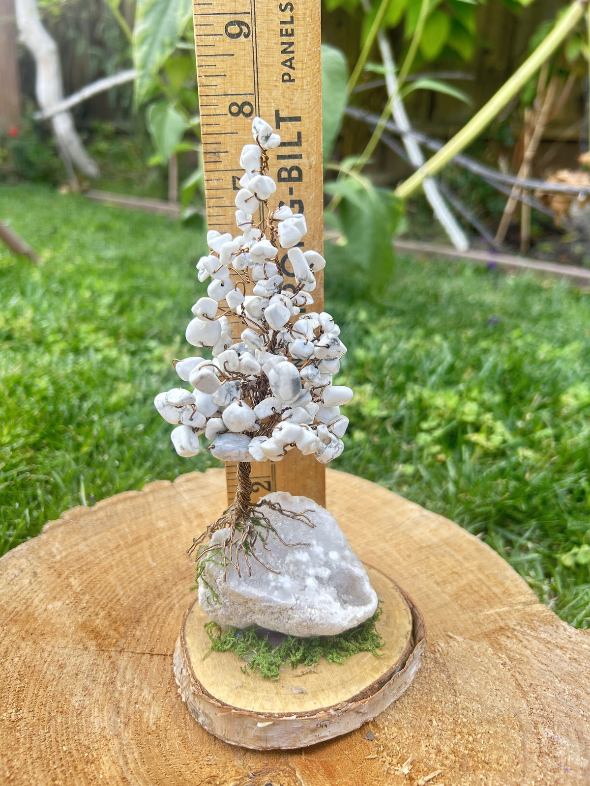 "Howie" Wintery fur tree with howlite chip beads