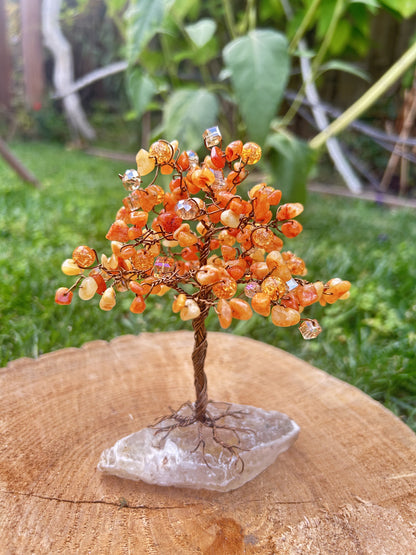 "Clementine" Sassafras tree with quartzite chip beads,