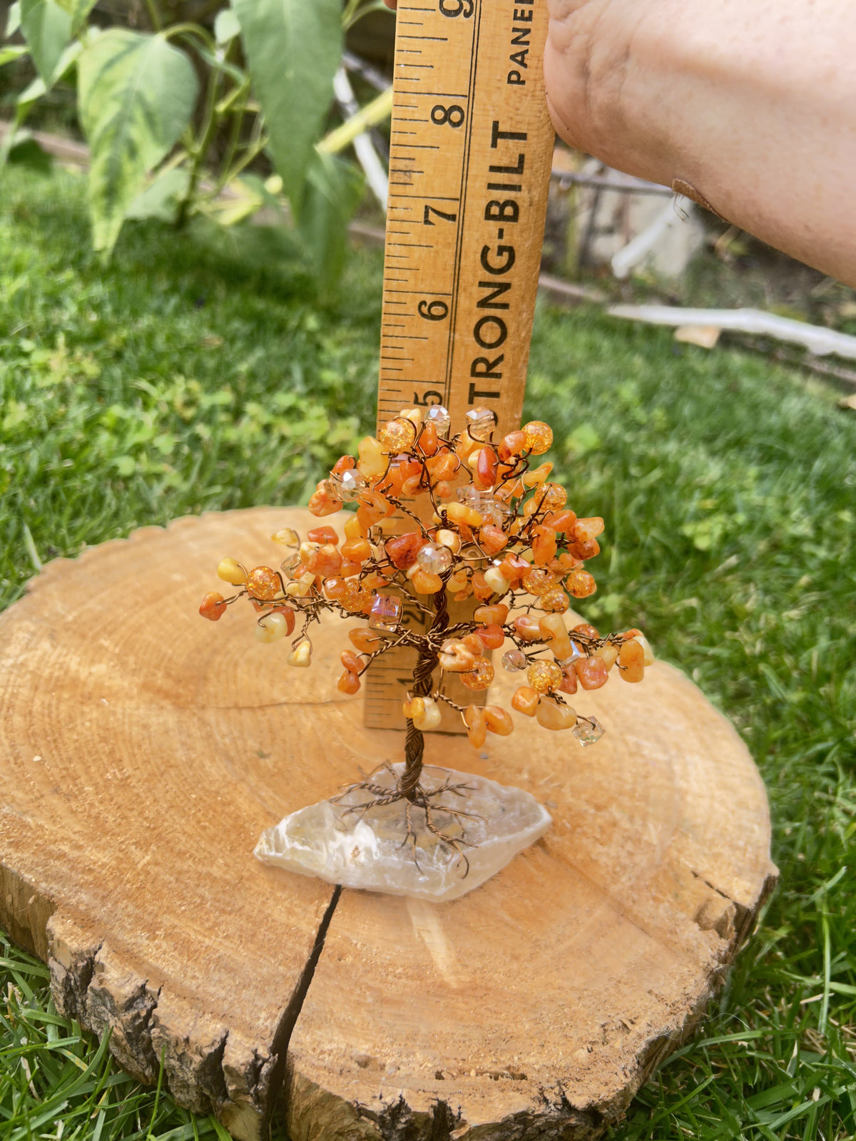 "Clementine" Sassafras tree with quartzite chip beads,
