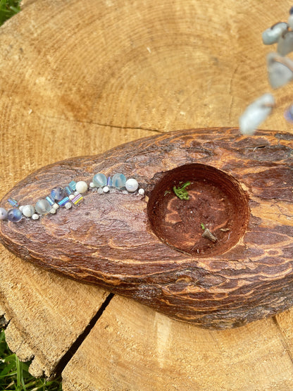 "Angel" Wisteria tree with aquamarine chip beads
