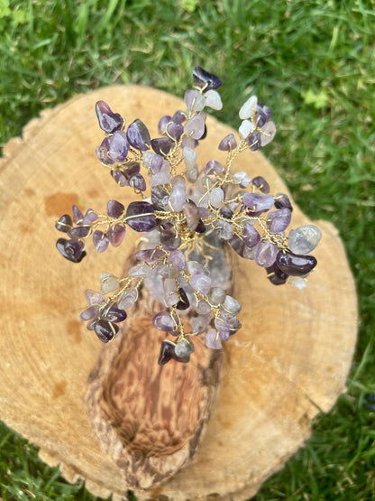 "Eleanor" Wisteria tree with amethyst chip beads