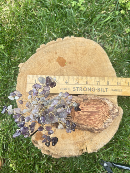 "Eleanor" Wisteria tree with amethyst chip beads