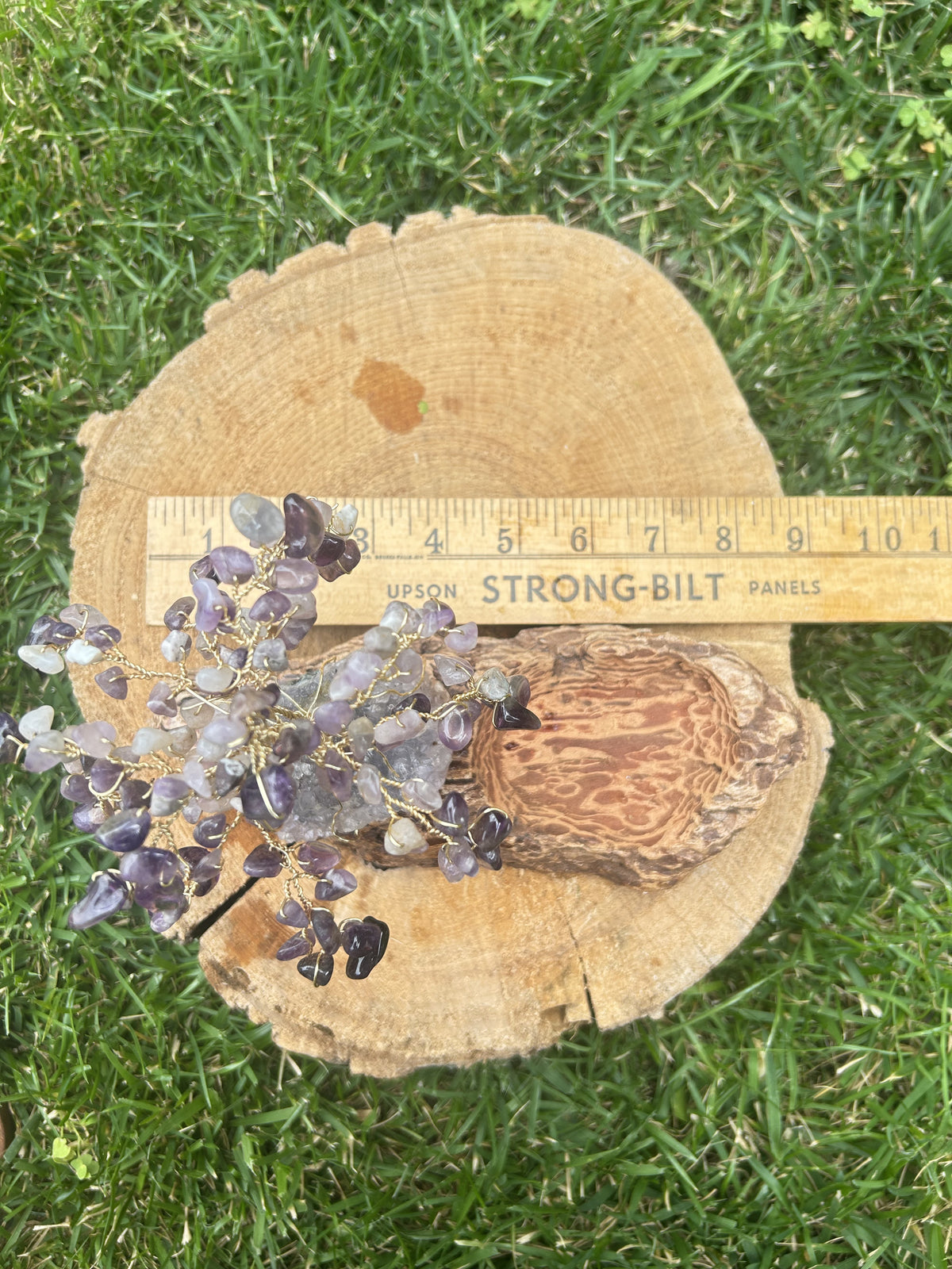 "Eleanor" Wisteria tree with amethyst chip beads