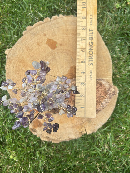 "Eleanor" Wisteria tree with amethyst chip beads