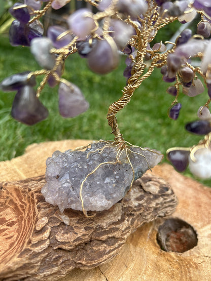 "Eleanor" Wisteria tree with amethyst chip beads